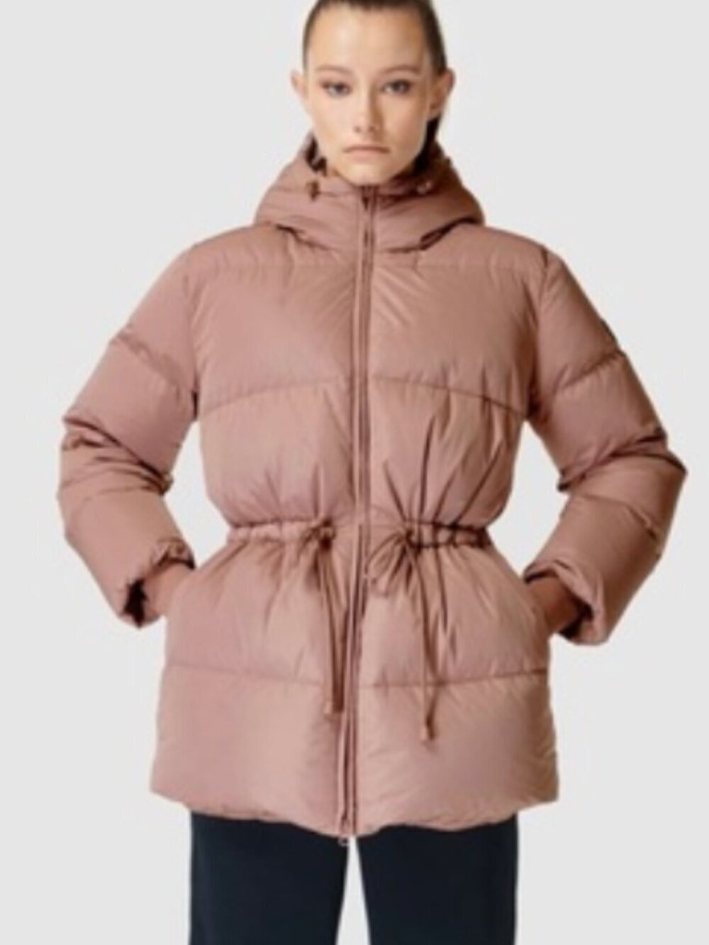 Sweaty Betty Alto Down Full Zip Winter Puffer Jacket Chateau Pink 10 / L $399